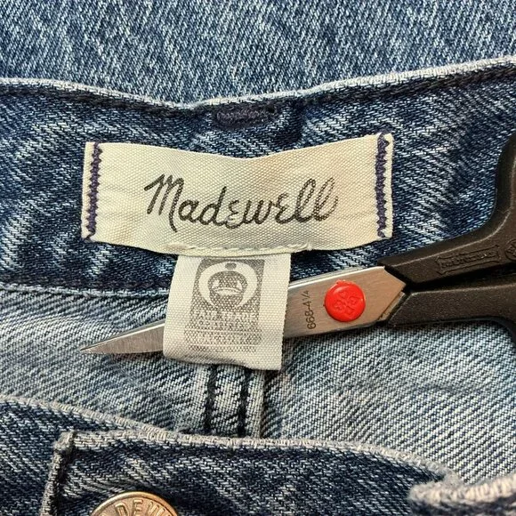 Madewell Balloon Jeans Womens 32 High Rise Relaxed Fit Cotton Denim Blue - Picture 9 of 11
